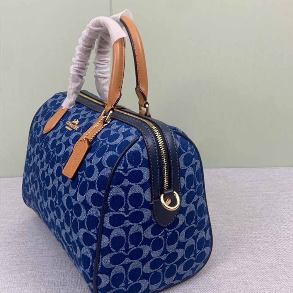 🌵Coach Rowan Large Satchel Bag In Signature Denim Canvas CY699 NWT original Pack - Picture 6 of 9
